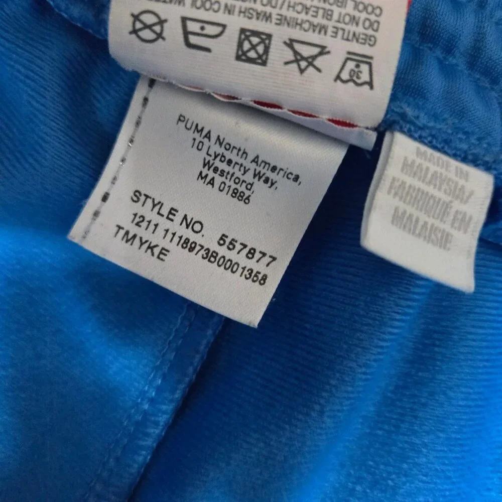 Y2K Puma Track Pants Womens XL Blue White Stripe 2000s Athleisure Activewear - Picture 12 of 12